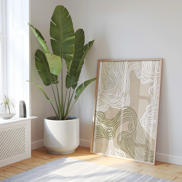 アートポスター 抽象ライン 波 曲線美 ナチュラルカラー ミニマルデザイン 北欧モダン 16枚目の画像