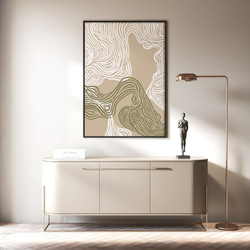 アートポスター 抽象ライン 波 曲線美 ナチュラルカラー ミニマルデザイン 北欧モダン 14枚目の画像