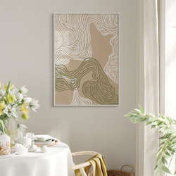 アートポスター 抽象ライン 波 曲線美 ナチュラルカラー ミニマルデザイン 北欧モダン 8枚目の画像