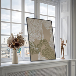 アートポスター 抽象ライン 波 曲線美 ナチュラルカラー ミニマルデザイン 北欧モダン 15枚目の画像
