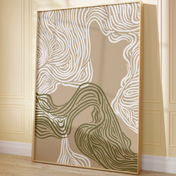 アートポスター 抽象ライン 波 曲線美 ナチュラルカラー ミニマルデザイン 北欧モダン 3枚目の画像