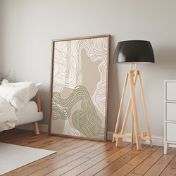 アートポスター 抽象ライン 波 曲線美 ナチュラルカラー ミニマルデザイン 北欧モダン 10枚目の画像