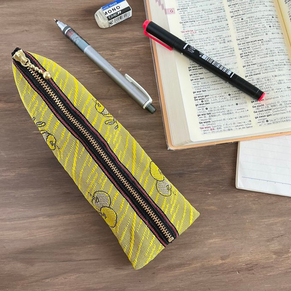 畳縁　硬幣錢包　名片夾　蘋果　 黃色的　日式 第8張的照片