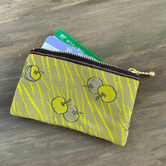 畳縁　硬幣錢包　名片夾　蘋果　 黃色的　日式 第2張的照片