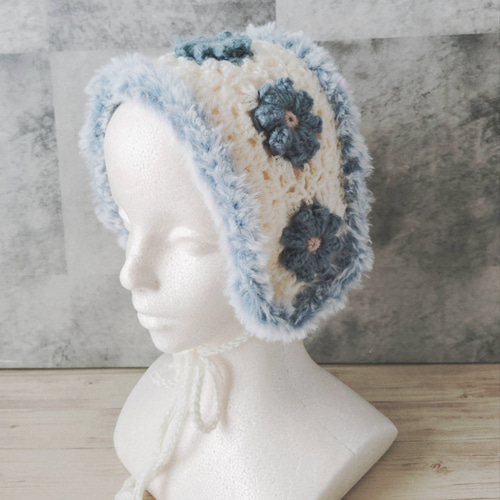 イヤーマフ 手編み モチーフ編み クロシェ バブーシュカ ヘア