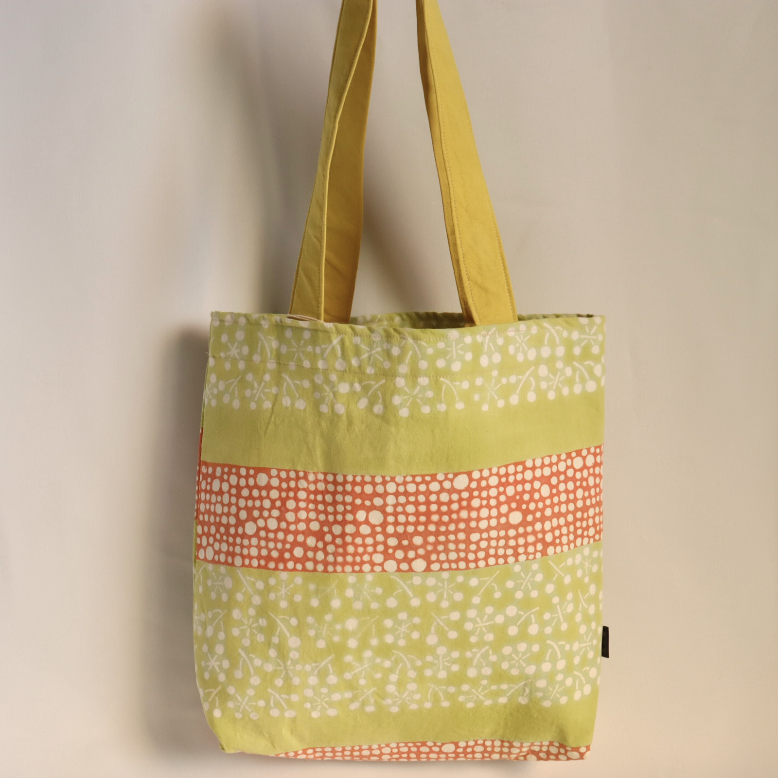 【手染めトートバック】"poki poki"シリーズ　オレンジ手