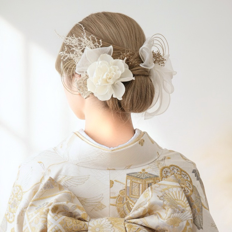 成人式　髪飾り【金箔付き】和装　振袖　卒業式　ヘッドドレス　結婚式