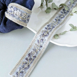 ホリデーボックス2025/選べるカラー/本革スエード大人のためのバンスクリップリボン小さめ＆ インド刺繍リボンシュシュ 16枚目の画像