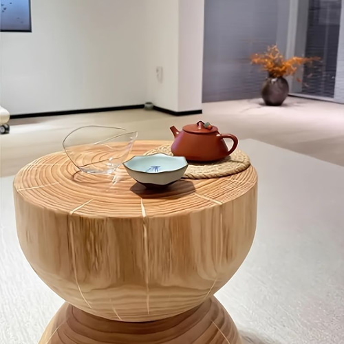 テーブル 木製 サイドテーブル 手彫り 木 切り株 エンドテーブル