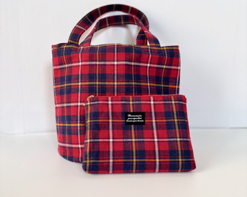 起毛タータンチェックの丸底バッグ ハンドバッグ Azu 通販 20053100