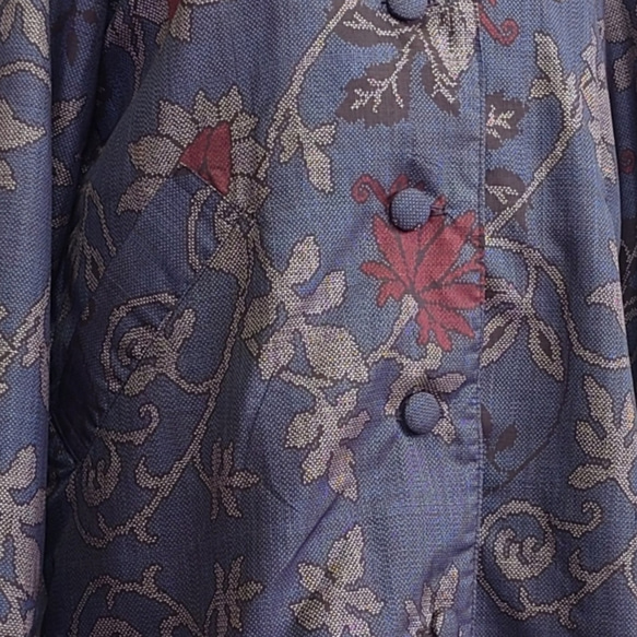 f7 ラグランスリーブコート 総裏付  着物リメイク 大島紬 Мサイズ 15枚目の画像