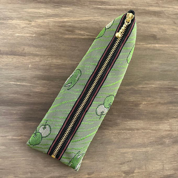 畳縁　笔盒　日式　青蘋果　兔子　綠色的 第3張的照片