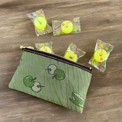 畳縁　硬幣錢包　名片夾　青蘋果　兔子　綠色的　日式 第6張的照片