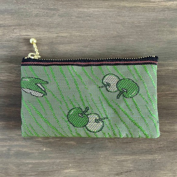 畳縁　硬幣錢包　名片夾　青蘋果　兔子　綠色的　日式 第7張的照片