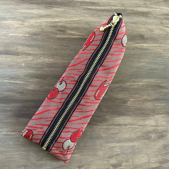 畳縁　笔盒　日式　蘋果　兔子　紅色的 第3張的照片