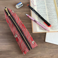 畳縁　硬幣錢包　名片夾　蘋果　兔子　紅色的　日式 第8張的照片