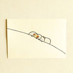 ポストカードサイズ　額縁付き　イラスト ポストカード「㉙おやすみなさい」3枚～ 絵葉書 紙雑貨 メッセージ