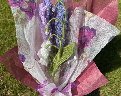 【ラベンダーブランチ】枯れない花束 プレゼント 誕生日 かぎ編み 毛糸の花 eda6b140f5aff819876a367b00bb1d