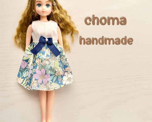 リカちゃん 服 ワンピース 花柄ブルー その他人形 CHOMA 通販 20054105