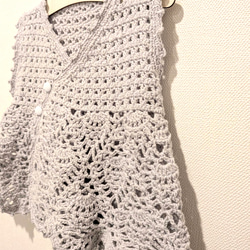 ベビーサイズ✨️かぎ針編み コットンベスト  ナチュラル 5枚目の画像