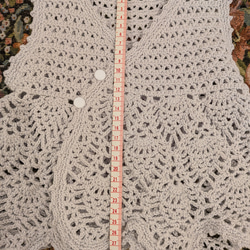 ベビーサイズ✨️かぎ針編み コットンベスト  ナチュラル 7枚目の画像