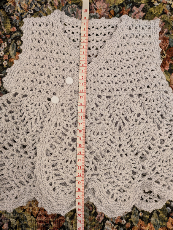 ベビーサイズ✨️かぎ針編み コットンベスト  ナチュラル 7枚目の画像