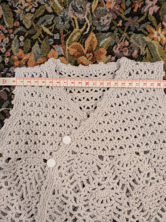 ベビーサイズ✨️かぎ針編み コットンベスト  ナチュラル 6枚目の画像