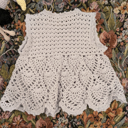 ベビーサイズ✨️かぎ針編み コットンベスト  ナチュラル 3枚目の画像