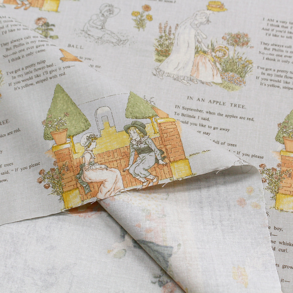 新柄入荷！ルシアン(LECIEN)『ケイト・グリーナウェイ 　Story　Eートープ』～50㎝単位でカット～ 2枚目の画像