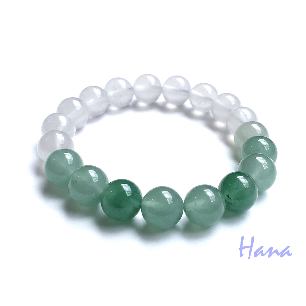 森の艶めき - 心身を癒し人間関係を円滑にする守護石　アフリカ翡翠 ツートーンブレスレット｜翡翠の雅