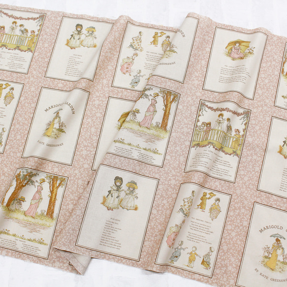 新柄入荷！ルシアン(LECIEN)『ケイト・グリーナウェイ 　パネル　ピンク(Pink)』～1パネル58㎝でカット済み～ 2枚目の画像