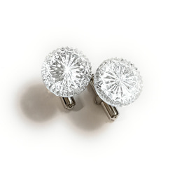 東京切子カフスボタン15　菊　クリアー 3枚目の画像