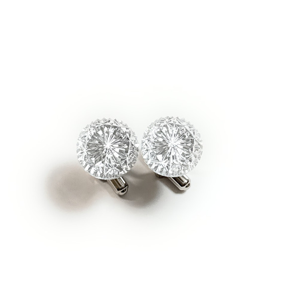 東京切子カフスボタン15　菊　クリアー 6枚目の画像