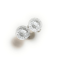 東京切子カフスボタン15　菊　クリアー 2枚目の画像