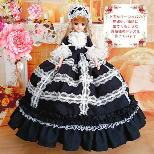 セイレーン　ジェニーサイズ　ゴスロリ　黒ロリ　ゴシックロリータ　　手作り ジェニーサイズ ゴスロリ ゴシックロリータ 黒ロリ ロリータ