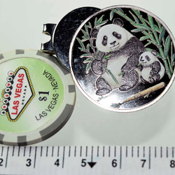 パンダ　ゴルフマーカー マグネットマーカー ハットマーカー  マグネットコイン13113-472（金属製） 3枚目の画像
