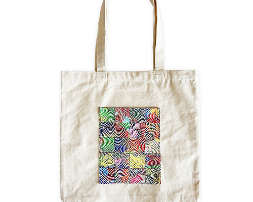 Jin HASHIMOTO × Chinu】Cosmic Code Tote Bag（Natural）／アート