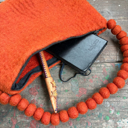 SALE! 羊毛 フェルト ショルダーバッグ ハンドメイド 10枚目の画像