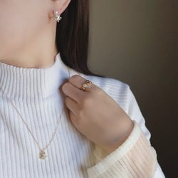 【2way】淡水パール  ジルコニア 輝く 雪の結晶 ピアス イヤリング  クリスマス ギフト 誕生日 プレゼント 冬 10枚目の画像