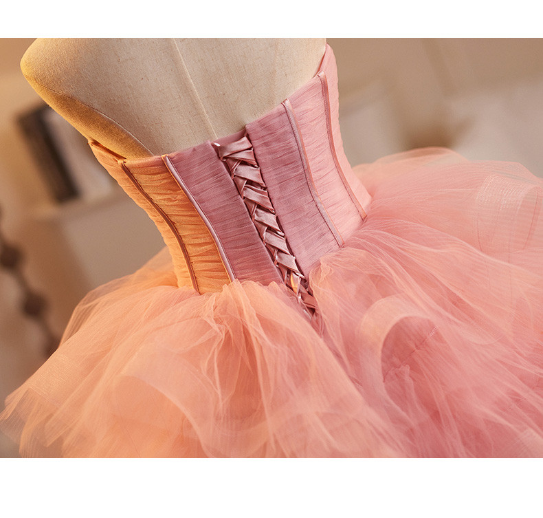 豪華 ピンク ふわふわ ウェディングドレス プリンセス 綺麗 花嫁 誕生日 演奏会 二次会 前撮り 披露宴 08974