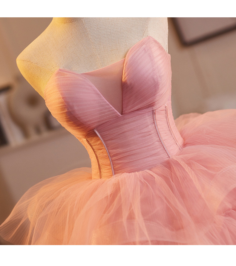 豪華 ピンク ふわふわ ウェディングドレス プリンセス 綺麗 花嫁 誕生日 演奏会 二次会 前撮り 披露宴 08974