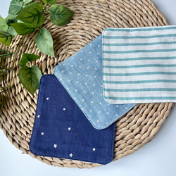 ♡ぽこぽこダブルガーゼのハート柄花びらスタイ♡ スタイ・よだれかけ