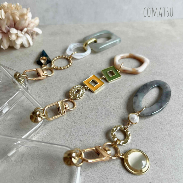 [全機種対応] Classical３ ストラップ付きスマホケース スマホストラップ付きカバー 1枚目の画像