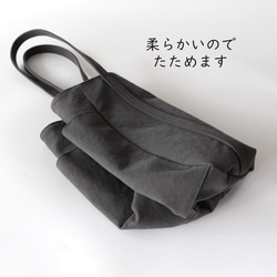 新作＊大ぶりラウンドトート＊装備品の増える秋冬に◎（くすみブルー） 11枚目の画像