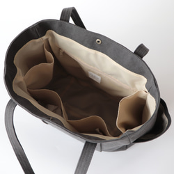 新作＊大ぶりラウンドトート＊装備品の増える秋冬に◎（チャコール） 8枚目の画像