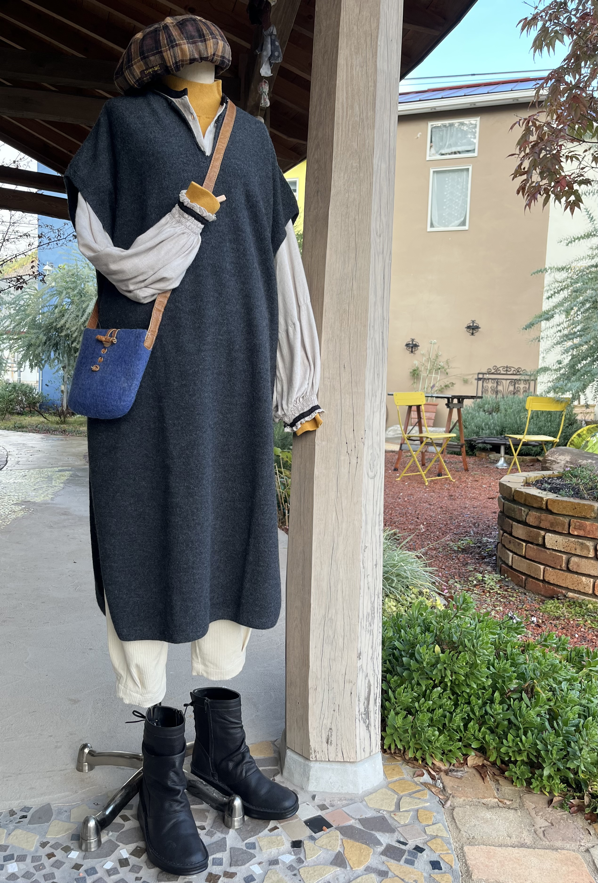 強縮ドロップベストワンピース