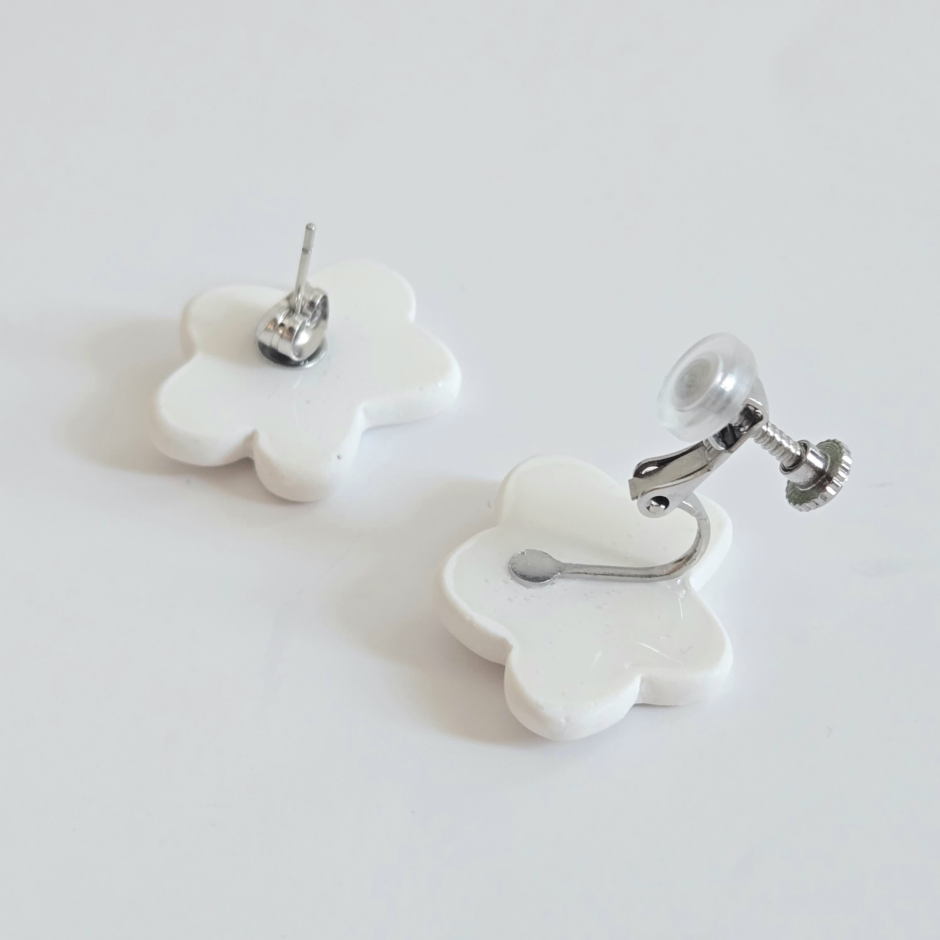 冬を優しく彩る 淡いピンクのロングバレッタとお花のピアス・イヤリングのコフレセット｜淡水パール｜シンプル | 送料無料