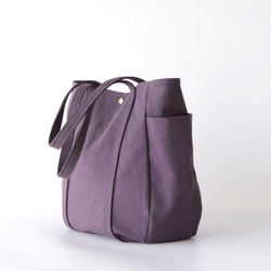 新作＊大ぶりラウンドトート＊装備品の増える秋冬に◎（くすみパープル） 4枚目の画像