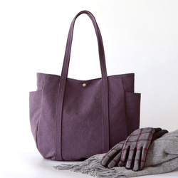 ○SOLD○SAYOCAFE裂き編み風デニムクレイジーパッチのミニバケツバッグ