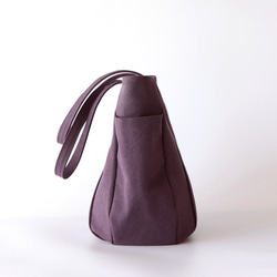 新作＊大ぶりラウンドトート＊装備品の増える秋冬に◎（くすみパープル） 5枚目の画像